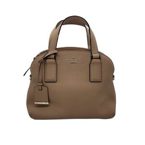 Kate Spade New York Beige Saffiano Leather Dome Satchel Handbag Tan Bag